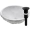 Novatto Natural Carrera Marble Stone Vessel Sink with Matte Black Drain and Sealer NOSV-CWNMB - alternate 1